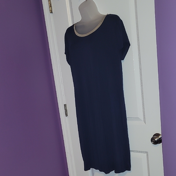 Michael Kors Navy Dress with Cream Accent Sz: XL - Picture 3 of 8